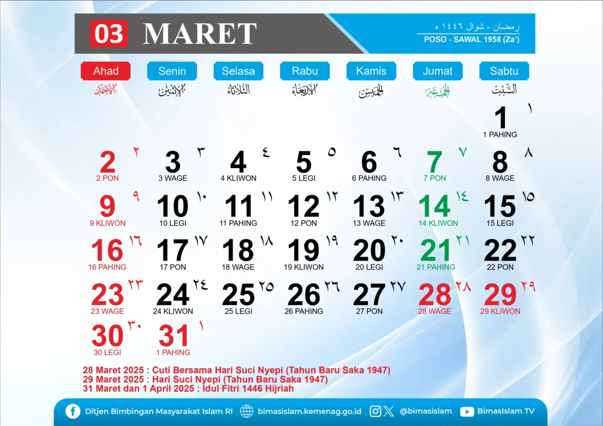 kalendar-03-2025-tanggal-jawa-hijriyah